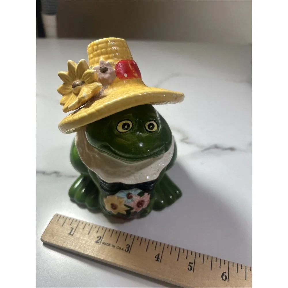 Vintage GIFTCO Pottery Ceramic Toad Frog Garden‎ Decor Figurine Statue Sponge